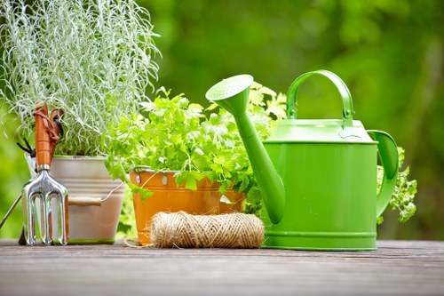 Landscaping complaint review with project notes and site inspection